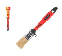 Кисть плоская  25 мм, натуральная щетина, резинопластиковая ручка, стены/фасады, Startul Profi