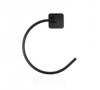 Держатель для полотенца кольцо металл черный на липучке