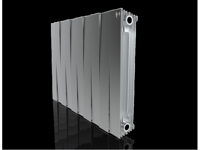 Радиатор биметаллический 500/100 10 секций Royal Thermo PianoForte Silver Satin (серый)