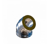 Колено-сэндвич дымохода 45г d150/230 0,8/0,5мм нерж/нерж ПИК