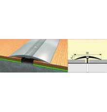 Стык 42 мм 0,9 алюминий с резиновой вставкой (черная)