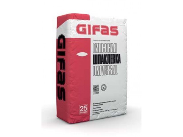 Шпатлевка Гифас гипсовая GIFAS UNIVERSAL 25 кг (50)