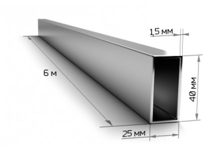 Труба профильная 40*25*1,5мм (6м)/пач216шт