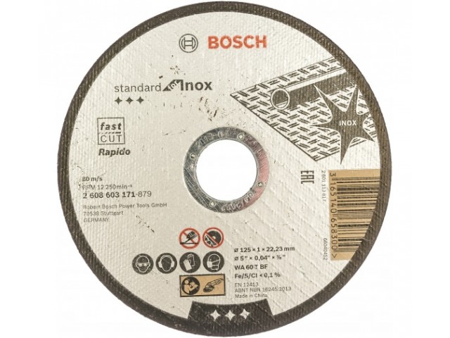 Диск отрезной по нержавеющей стали Standard 125x1х22.2 мм Bosch