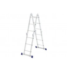 Лестница шарнирная четрехсекционная 3 ступени трансформер алюминиевая Сибртех