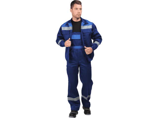 Костюм летний МАСТЕР ЛЮКС куртка, полукомбинезон, размер 112-116, рост 182-188 т/синий-василек