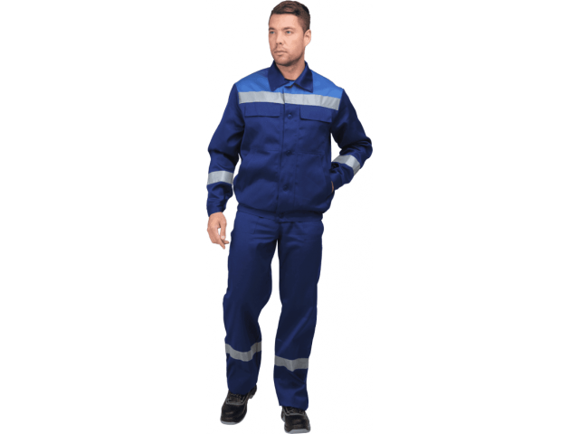 Костюм летний МАСТЕР ЛЮКС куртка, полукомбинезон, размер 112-116, рост 182-188 т/синий-василек