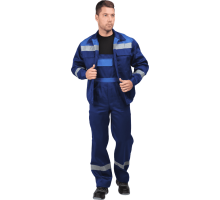 Костюм летний МАСТЕР ЛЮКС куртка, полукомбинезон, размер 120-124, рост 182-188 т/синий-василек