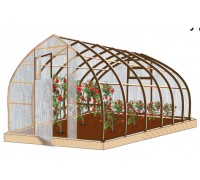 Теплица Рекорд 4мх3мх2,4м ШОКОЛАД 40*20 (двери-2,дуги-6,вставок-16,основание-2(4м),центр напр-1(4м))