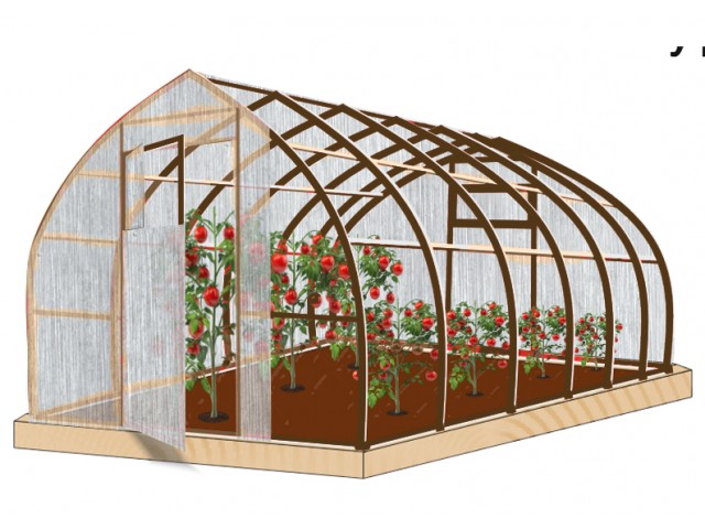 Теплица Рекорд 4мх3мх2,4м ШОКОЛАД 40*20 (двери-2,дуги-6,вставок-16,основание-2(4м),центр напр-1(4м))