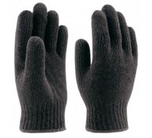 Перчатки утепленные полушерстяные, двойные, черные, (проект-плюс)