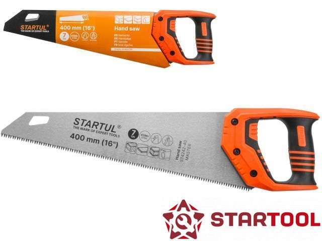 Ножовка по дереву 400 мм, 7TPI, каленый зуб, двухкомпонентная ручка, Startul Master Ножовка по дереву 400 мм, 7TPI, каленый зуб, двухкомпонентная ручка, Startul Master