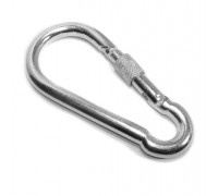 Карабин пожарный с фиксатором DIN5299D 6мм цинк