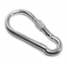 Карабин пожарный с фиксатором DIN5299D 6мм цинк