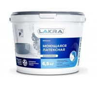 Краска ВД латексная Лакра моющаяся белоснежная 6,5 кг Л-С