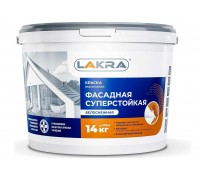 Краска ВД фасадная суперстойкая Лакра Белоснежная Л-С 14 кг