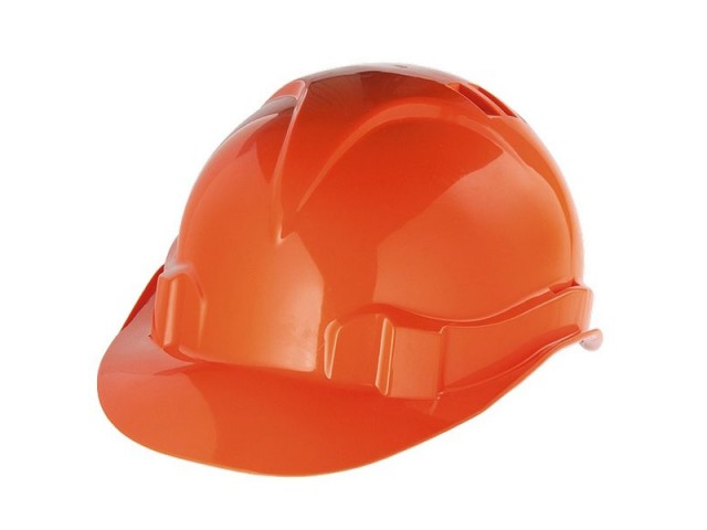 Каска защитная из ударопрочной пластмассы, оранжевая, Сибртех