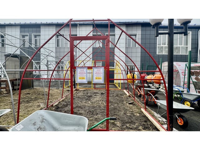 Теплица Рекорд 4х3х2,4м Каплевидная, окрашенная, 2 двери