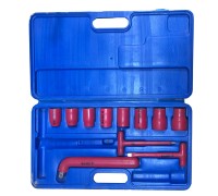 Набор торцевых головок, 8 головок + 2 отвертки + рычаг, 1/2, 11 предметов