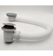 Сифон для ванны AQUANT V522-18-MR клик-клак перелив автомат 1 1/2 гибкой трубой 40х40/50мм