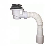 Сифон для душевого поддона 1 1/2 40х40/50мм с гибкой трубой хром клик-клак 67-73мм AQUANT V415-40-MR