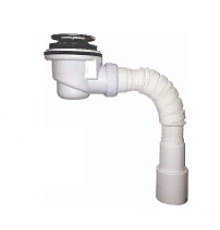 Сифон для душевого поддона 1 1/2 40х40/50мм с гибкой трубой хром клик-клак 67-73мм AQUANT V415-40-MR