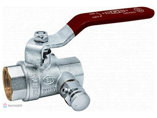 Кран шаровый Grand ДУ15 с дренажем вн/вн рычаг усиленный EU.YT1016032 12_к