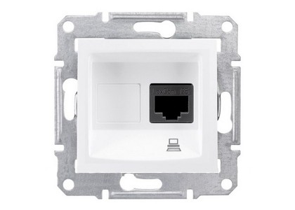 Розетка компьютерная в рамку Sedna RJ45 категория 5е белая