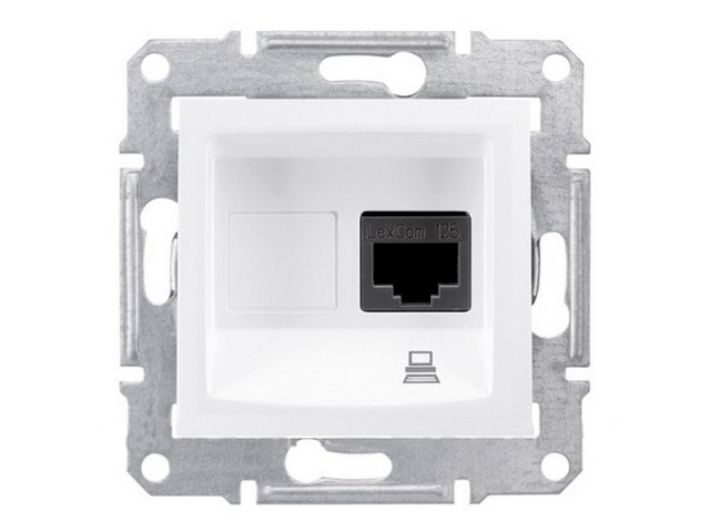 Розетка компьютерная в рамку Sedna RJ45 категория 5е белая Розетка компьютерная в рамку Sedna RJ45 категория 5е белая