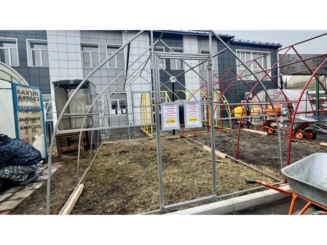 Теплица Народная 4х3х2,4м Рекорд, оцинкованная, 2 двери