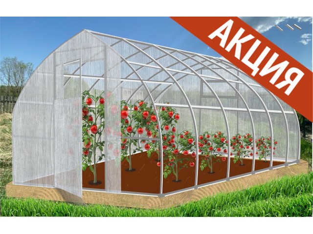 Теплица Народная 6х3х2,4м Рекорд, оцинкованная, 2 двери