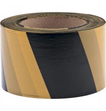 Лента сигнальная черно-желтая 50ммх200м, Сибртех