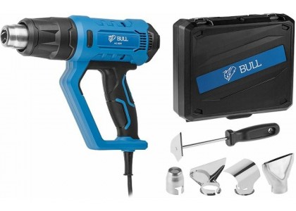 Фен технический BULL HG 6501 в чемодане, набор сопл