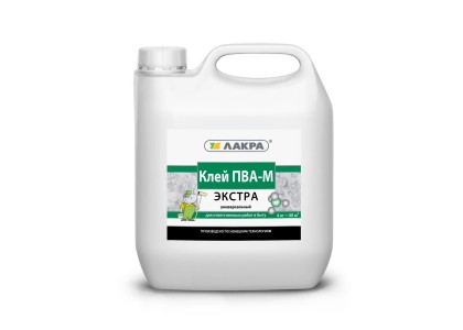 Клей ПВА-М Лакра универсальный Экстра 4 кг Л-С канистра