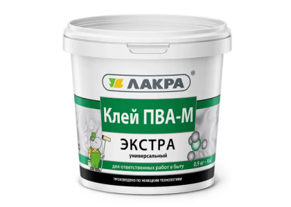 Клей ПВА-М Лакра универсальный Экстра 0,9 кг Л-С 
