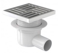 Трап горизонтальный АНИ D110мм регулируемый с нержавеющей решеткой 150х150мм ТА1612