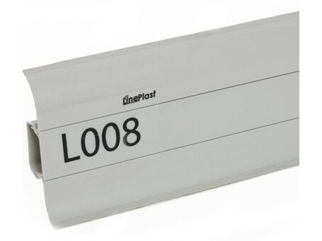 Плинтус ПВХ Line Plast L008 Серый однотонный L=2,5м  мягк.к (1 уп-40 шт)
