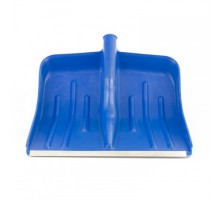 Лопата для уборки снега пластмассовая 400 х 420 мм, мет. планка, без черенка, синяя, Сибртех