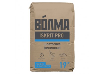 Шпаклевка Волма ISKRIT Pro 19 кг финишная высокотехнологичная белоснежная (60)