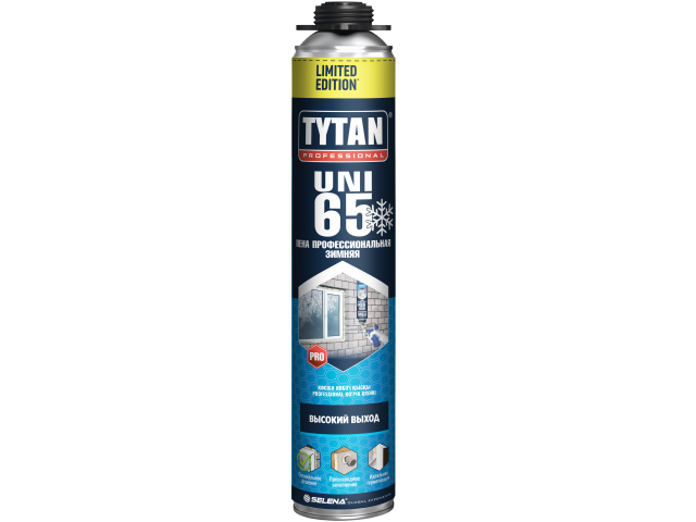 Монтажная пена професс TYTAN 65 UNI LIMITED EDITION зимняя 750 мл 1уп.=12шт 