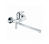 Смеситель для ванны с длинным изливом Accoona 30см однорычажный силумин хром 7140А