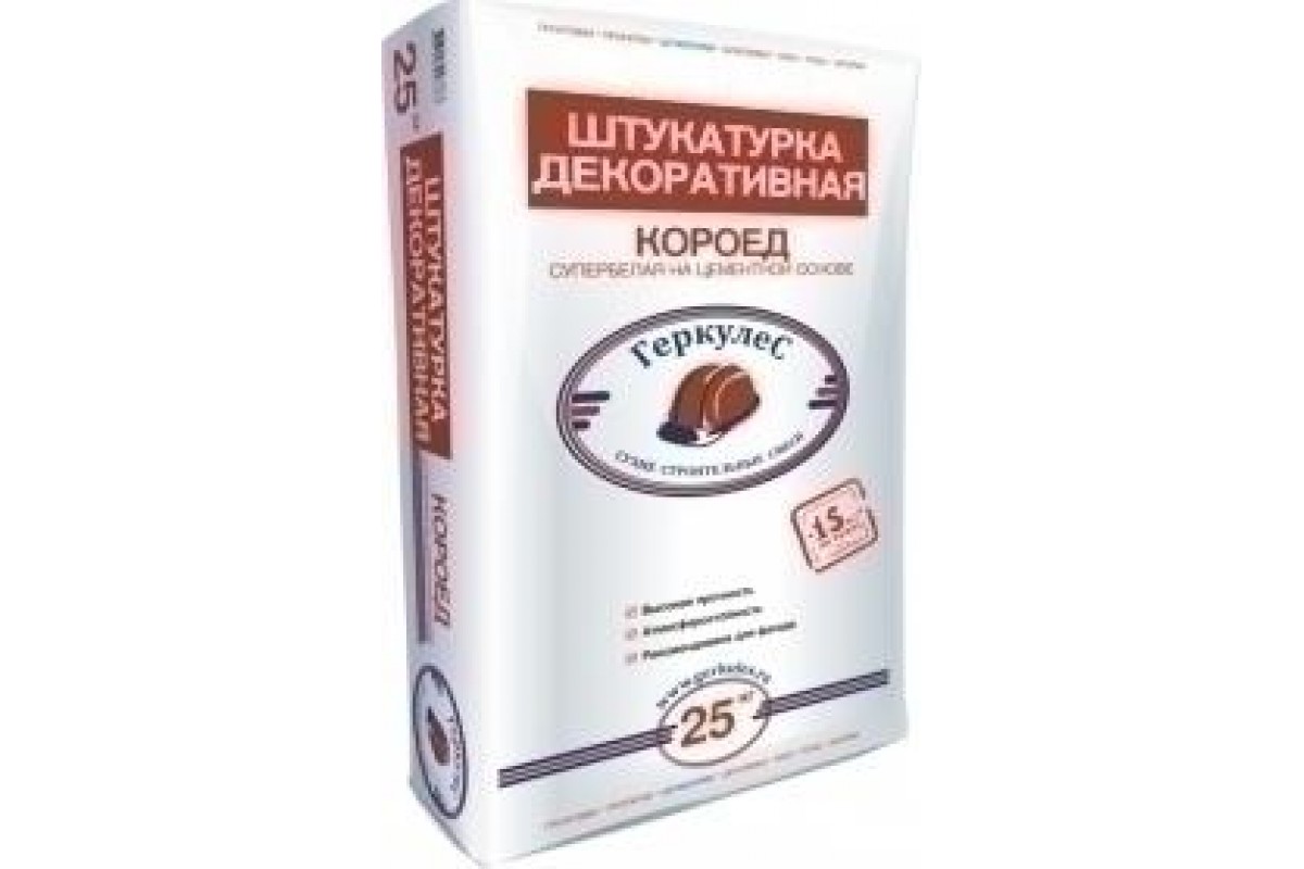 Штукатурка Геркулес Короед (зерно 1,5-2,0 мм) Старый рецепт 25кг GD-11 (60)  в Центральной Стройбазе купить по низкой цене