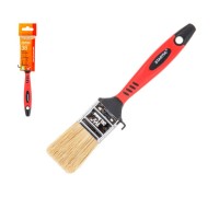 Кисть плоская  38 мм, натуральная щетина, резинопластиковая ручка, стены/фасады, Startul Profi