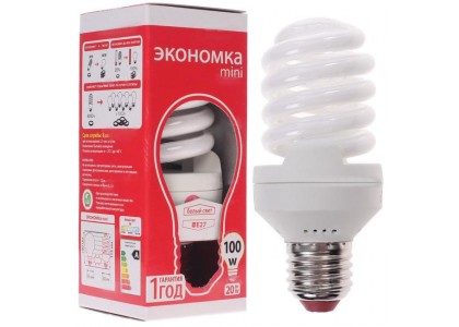 Лампа SPC 20 W/842 E27 ЭКОНОМКА МИНИ Т2 50х115 мм