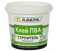 Клей ПВА Лакра универсальный Строитель 0,9 кг Л-С канистра