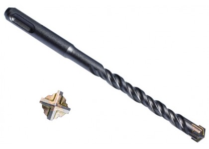 Бур по бетону SDS+  8 х 210 мм, двойная спираль, 4 режущие кромки, Hardax