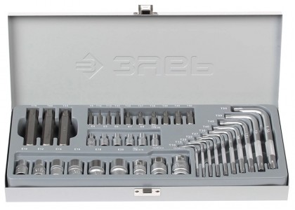 Набор головок с битами и ключами Torx, 38 предметов, металлический кейс, Зубр
