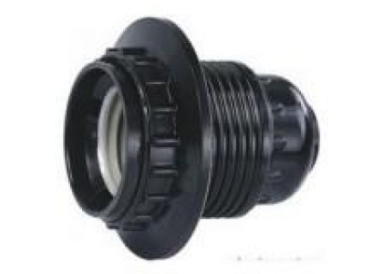 Патрон электрический Е27 с прижимным кольцом карболит Н12РП черный