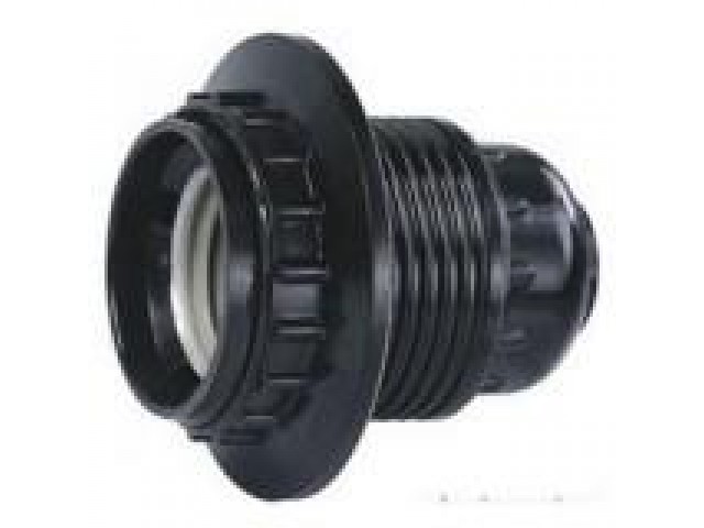 Патрон электрический Е27 с прижимным кольцом карболит Н12РП черный