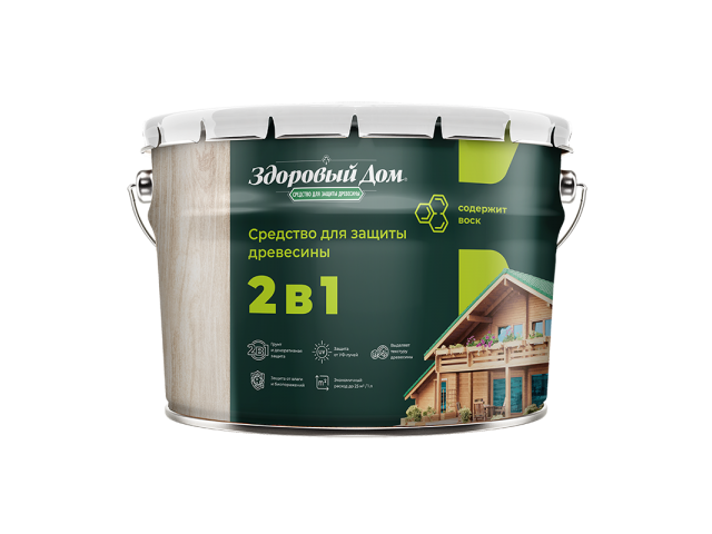 Антисептик Лакра Здоровый дом деревозащитное средство 2 в 1 Махагон 9 л Л-С